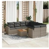 Image de Salon de jardin modulable gris rotin 9 pieces 62 x 62 x 69 cm 8 personnes