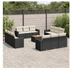 Image de 13-delige Loungeset met kussens poly rattan zwart3256385