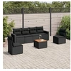 Image de Salon de Jardin avec Coussins 7 pcs, Canapés de Terrasse, Ensemble de Meubles de Patio, Mobilier d'Extérieur, Noir 3256398