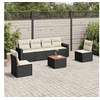 Image de Salon de Jardin avec Coussins 7 pcs, Canapés de Patio, Ensemble de Meubles, Mobilier de Terrasse Exterieur, Noir 3256399