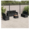 Image de Resine tressee 7 personnes noir 8 pieces 62 x 55 x 69 salon de jardin modulable