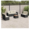 Image de Salon de jardin modulable rotin noir 8 pieces x 65.5 x 69 7 personnes