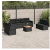 Image de Salon de Jardin avec Coussins 9 pcs, Canapés de Terrasse, Ensemble de Meubles de Patio, Mobilier d'Extérieur, Noir 3256412