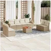 Image de Salon de jardin modulable rotin beige 9 pieces 62 x 55 x 69 cm