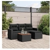 Image de Salon de Jardin avec Coussins 5 pcs, Canapés de Terrasse, Ensemble de Meubles de Patio, Mobilier d'Extérieur, Noir 3256419