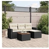 Image de Salon de Jardin avec Coussins 5 pcs, Canapés de Terrasse, Ensemble de Meubles de Patio, Mobilier d'Extérieur, Noir 3256420