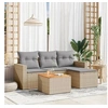 Image de Salon de jardin modulable beige 5 pieces rotin 62 x 55 x 69 cm