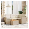 Image de Salon de jardin modulable rotin beige 5 pieces x 65.5 x 69 4 personnes