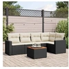 Image de Salon de jardin modulable resine tressee noir 6 pieces 62 x 62 x 69 cm 5 personnes