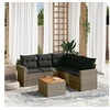 Image de Salon de jardin modulable rotin gris 6 pieces x 65.5 x 69 5 personnes