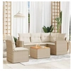 Image de Salon de jardin modulable 6 pieces rotin beige 62 x 62 x 69 cm