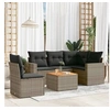 Image de Salon de jardin modulable gris 6 pieces resine tressee 62 x 62 x 69 cm 2 personnes
