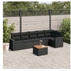 Image de 7 pieces noir salon de jardin modulable resine tressee 62 x 62 x 69 6 personnes