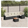 Image de Salon de Jardin avec Coussins 7 pcs, Canapés de Patio, Ensemble de Meubles, Mobilier de Terrasse Exterieur, Noir 3256462