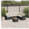 Image de Salon de Jardin avec Coussins 7 pcs, Canapés de Patio, Ensemble de Meubles, Mobilier de Terrasse Exterieur, Noir 3256469