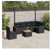 Image de Salon de jardin modulable 7 pieces resine tressee noir 62 x 62 x 69 cm 6 personnes
