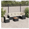 Image de Salon de Jardin avec Coussins 7 pcs, Canapés de Patio, Ensemble de Meubles, Mobilier de Terrasse Exterieur, Noir 3256476