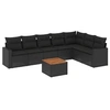 Image de Salon de jardin modulable resine tressee 8 pieces noir 62 x 62 x 69 cm 7 personnes