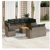 Image de Salon de jardin modulable gris 8 personnes resine tressee 62 x 62 x 69 cm 9 pieces