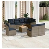 Image de Salon de Jardin avec Coussins 9 pcs, Canapés de Patio, Ensemble de Meubles, Mobilier de Terrasse Exterieur, Gris 3256495