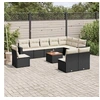 Image de Salon de jardin modulable - Lot de 11 pieces - Rotin noir - 2 personnes
