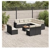 Image de Salon de jardin modulable resine tressee 2 personnes 12 pieces 62 x 62 x 69 cm noir