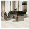 Image de Salon de jardin modulable resine tressee gris 11 personnes 62 x 62 x 69 cm 12 pieces