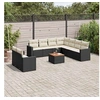 Image de Salon de jardin modulable rotin noir 10 pieces x 65.5 x 69 9 personnes