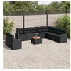 Image de Salon de jardin modulable resine tressee 10 personnes noir 62 x 62 x 69 cm 11 pieces