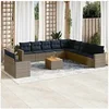 Image de Salon de jardin GENERIQUE resine tressee gris 12 pieces 62 x 62 x 69 cm