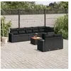 Image de Salon de jardin modulable noir 9 pieces 8 personnes 62 x 62 x 69 cm resine tressee