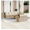 Image de Salon de jardin modulable resine tressee 9 pieces beige 62 x 62 x 69 cm 8 personnes