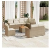 Image de Salon de jardin modulable rotin 9 pieces beige 62 x 62 x 69 cm 8 personnes