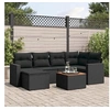 Image de Resine tressee noir 7 pieces 6 personnes 62 x 62 x 69 salon de jardin modulable
