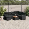 Image de 8-delige Loungeset met kussens poly rattan zwart3256566