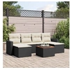 Image de Salon de Jardin avec Coussins 7 pcs, Canapés de Terrasse, Ensemble de Meubles de Patio, Mobilier d'Extérieur, Noir 3256574