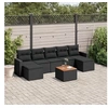 Image de Salon de jardin modulable resine tressee 7 personnes noir 62 x 55 x 69 cm 8 pieces