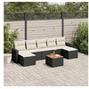 Image de Salon de Jardin avec Coussins 8 pcs, Canapés de Terrasse, Ensemble de Meubles de Patio, Mobilier d'Extérieur, Noir 3256581