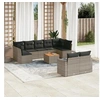 Image de Salon de jardin modulable gris 10 pieces rotin 62 x 62 x 69 cm 9 personnes