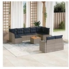 Image de Salon de Jardin avec Coussins 10 pcs, Canapés de Patio, Ensemble de Meubles, Mobilier de Terrasse Exterieur, Gris 3256607