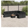Image de Noir 10 pieces 9 personnes resine tressee 62 x 62 x 69 salon de jardin modulable