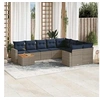 Image de Salon de Jardin avec Coussins 10 pcs, Canapés de Patio, Ensemble de Meubles, Mobilier de Terrasse Exterieur, Gris 3256621