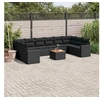 Image de Salon de Jardin avec Coussins 11 pcs, Canapés de Terrasse, Ensemble de Meubles de Patio, Mobilier d'Extérieur, Noir 3256622
