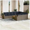 Image de Salon de Jardin avec Coussins 11 pcs, Canapés de Patio, Ensemble de Meubles, Mobilier de Terrasse Exterieur, Gris 3256635