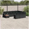 Image de Salon de jardin modulable 10 personnes resine tressee noir 62 x 62 x 69 cm 11 pieces