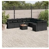 Image de Salon de jardin modulable 11 pieces noir resine tressee 62 x 62 x 69 cm 10 personnes