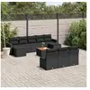 Image de Salon de jardin modulable 10 personnes 11 pieces resine tressee 62 x 55 x 69 cm noir