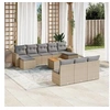 Image de Salon de jardin modulable 11 pieces rotin beige 62 x 55 x 69 cm