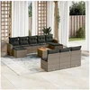 Image de Salon de jardin modulable - Lot de 11 pièces - Résine tressée gris - 2 personnes
