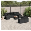 Image de Salon de Jardin avec Coussins 10 pcs, Canapés de Terrasse, Ensemble de Meubles de Patio, Mobilier d'Extérieur, Noir 3256664